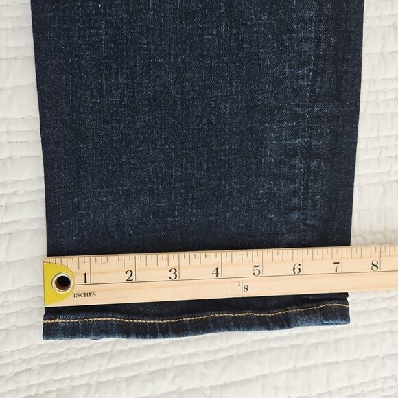 7 For All Mankind Slimmy Jeans Men's 34x33 Dark Wash Stretch Straight Leg EUC - Picture 8 of 16